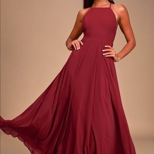 Red wine bridesmaid dress